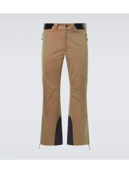 Vlněné lyže tepláky Sease se vzorem rybí kosti hnědé