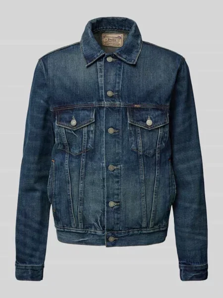 Kurtka jeansowa o fasonie shaped fit z czystej Polo Ralph Lauren niebieska