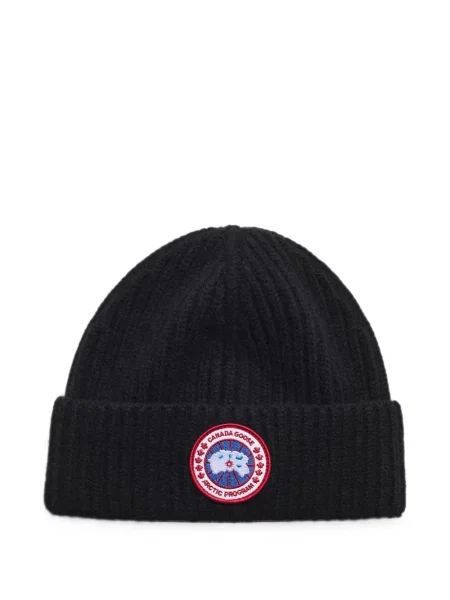 Căciulă Canada Goose tricotate cu autograf negru