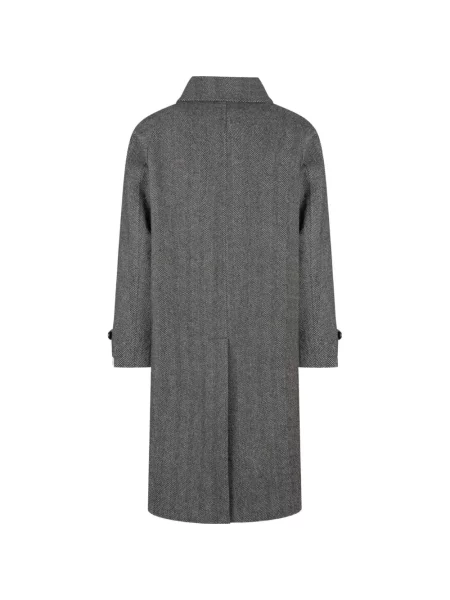 Palton Breras Milano cu model herringbone gri