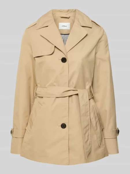 Trencz o kroju regular fit z Mieszanka bawełny S.oliver Red Label beżowy