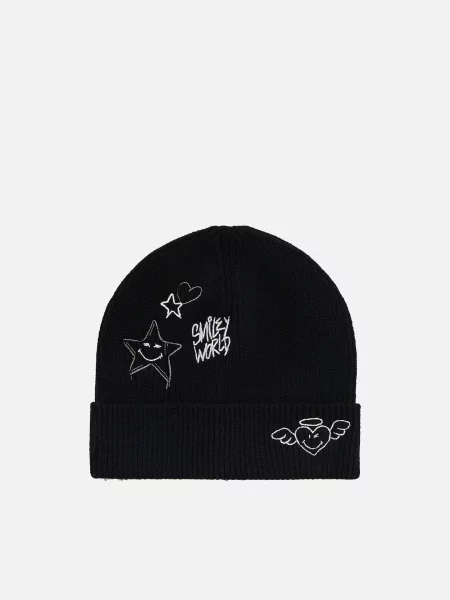 Reserved SmileyWorld® beanie sapka fekete