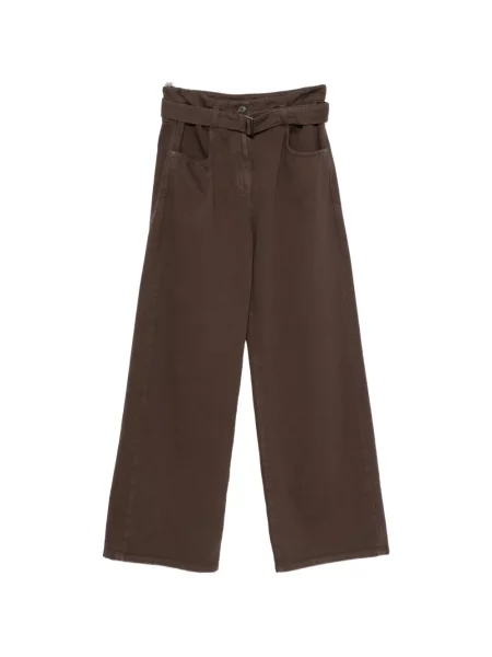 Cu centură pantaloni Brunello Cucinelli maro