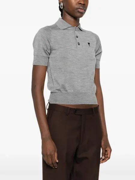 Polo Ami Paris με αυτόγραφο γκρι
