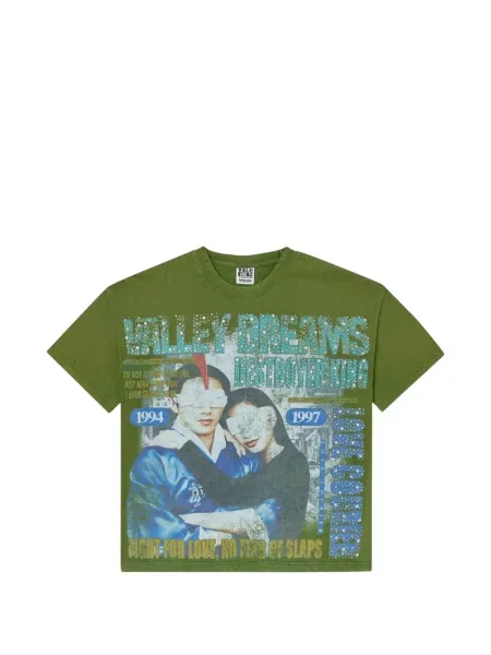 Grafický tričko Vale s potiskem zelené