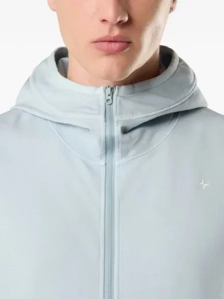 Hanorac cu glugă Stone Island cu strasuri albastru