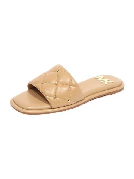 Klapki Michael Kors skórzane beżowe
