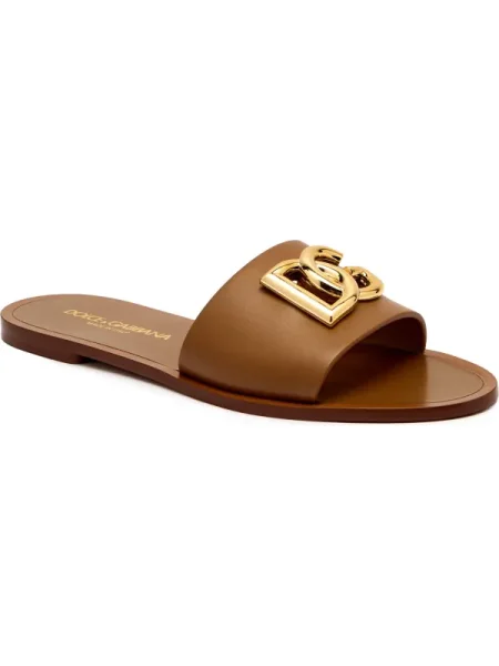 Dolce & Gabbana De piele șlapi maro