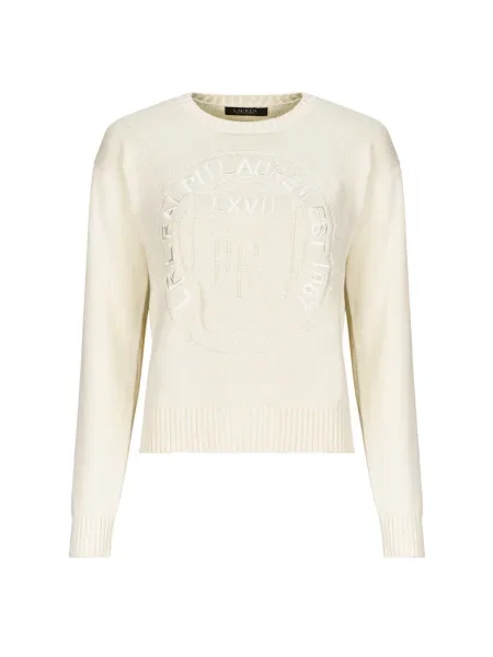 Dlhý sveter Lauren Ralph Lauren s dlhými rukávmi biela