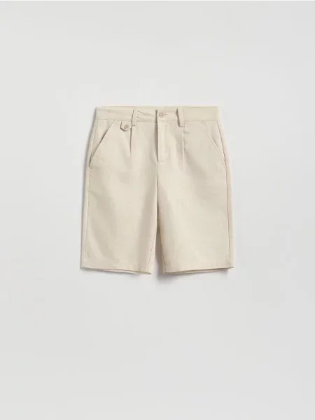 Reserved Pantaloni scurți cu adaos de in bej
