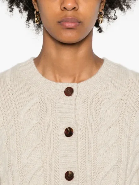 Cardigan Eric Bompard tricotate cu decolteu rotund