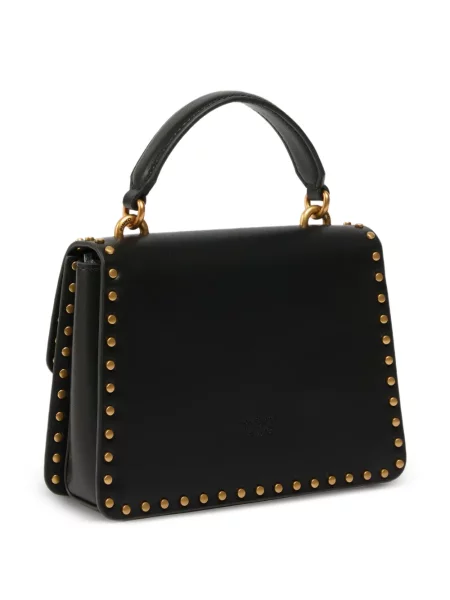Top Pinko din piele cu tepi negru