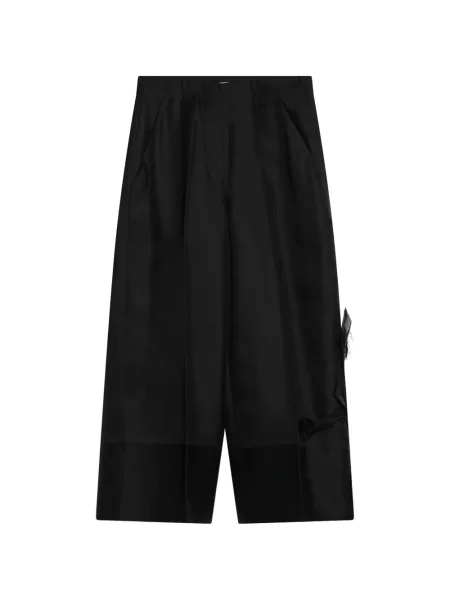 Pantaloni Mark Kenly Domino Tan cu model floral negru