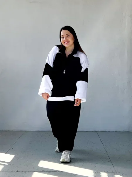 Кофта IJ ij-zulfy-black білий/чорний фліс білий