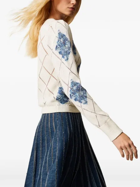 Пуловер Twinset на цветя бяло