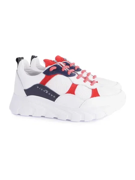 Sneakersy John Richmond sznurowane skórzane białe