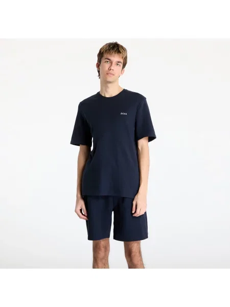Къс тениска Hugo Boss с къс ръкав синьо