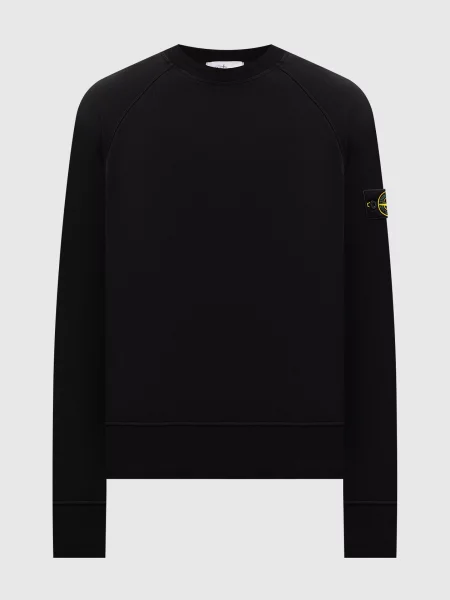 Світшот з патчем логотипа Stone Island чорний
