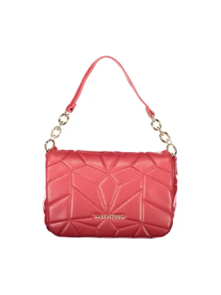 Lniana torebka Valentino Bags czerwona