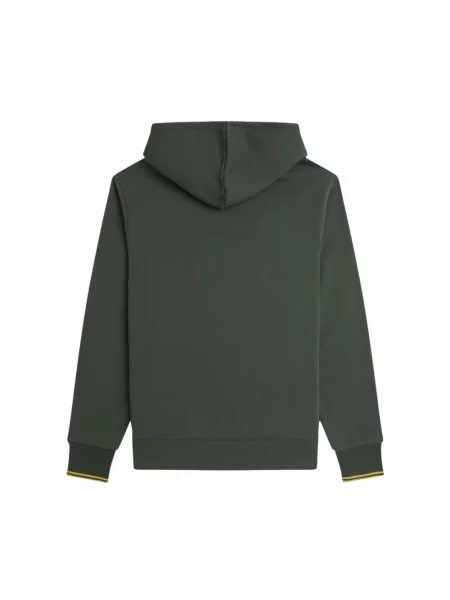 Bluza z kapturem Fred Perry z kapturem z paskiem zielona