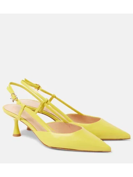 Usnjene salonarji Gianvito Rossi z odprtimi petami rumena