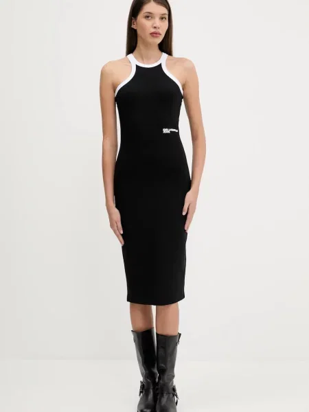 Karl Lagerfeld Jeans rochie mini drept negru