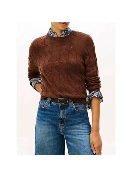 Sweter Tommy Hilfiger brązowy