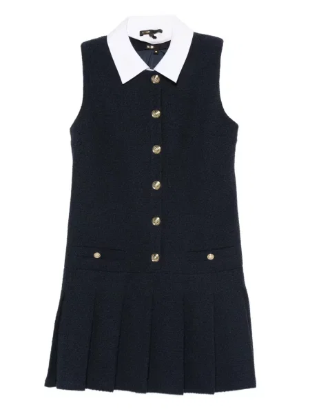 Kołnierzykowy sukienka Maje plisowana garniturowa niebieska