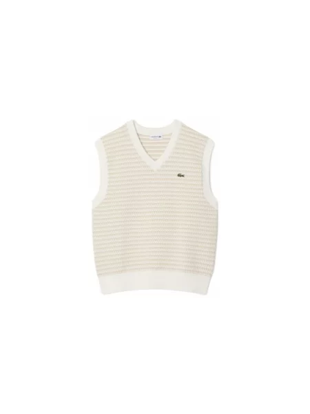 Pulover Lacoste fără mâneci bej