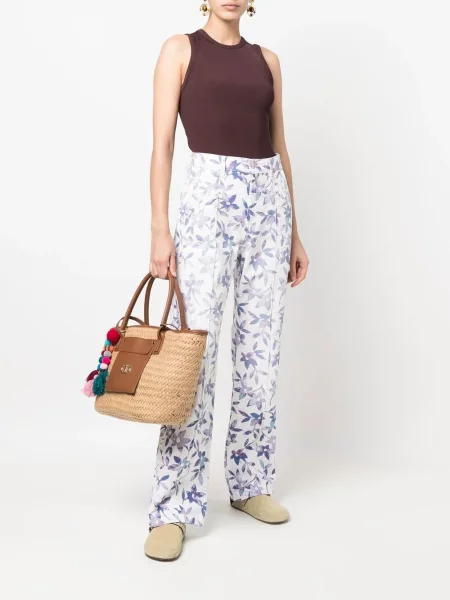 Gėlėtos raštuotos kelnės Isabel Marant balta