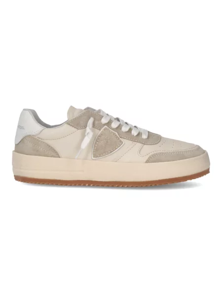 Sneakersy Philippe Model skórzane retro beżowe
