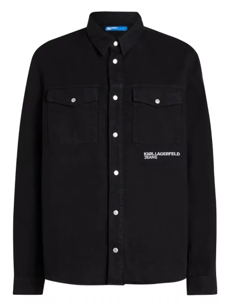 Cămașă Karl Lagerfeld Jeans cu imagine negru