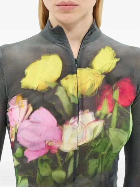 Body Msgm cu model floral cu imagine negru