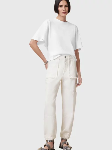 Blugi Allsaints cu talie înaltă alb