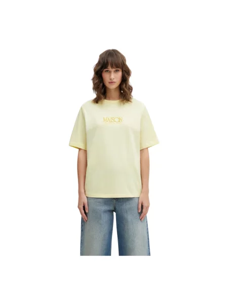 Koszulka Maison Kitsune z logo żółta