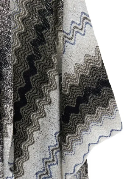 Poncho Missoni cu franjuri negru