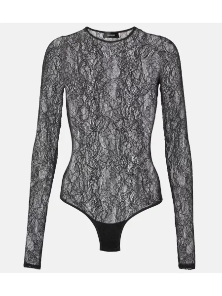 Body Wardrobe.nyc cu model floral din dantelă negru