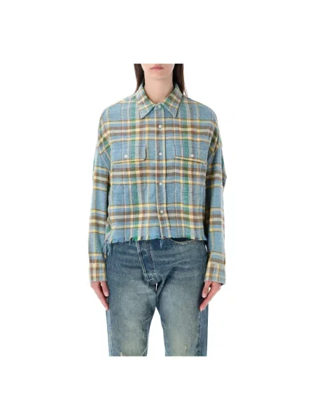 Wielobarwność koszula R13 w kratkę o krotszym kroju