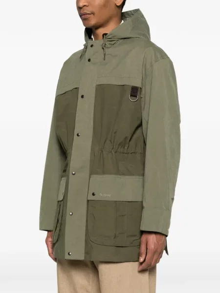 Palton Barbour cu broderie verde