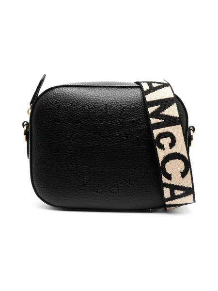 Torebka Stella Mccartney skórzana z logo czarna
