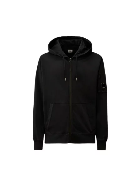 Lniana bluza z kapturem C.p. Company z kapturem czarna