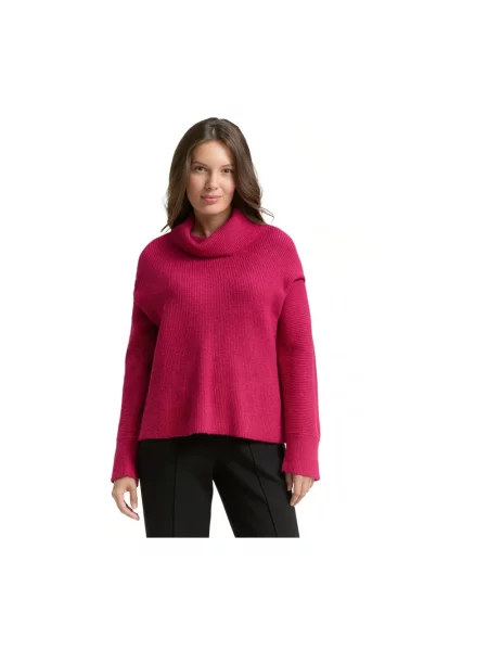Sweter z golfem Tom Tailor różowy