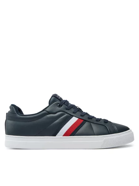 Superge Tommy Hilfiger Icon Court Lth Stripes Mornarsko modra