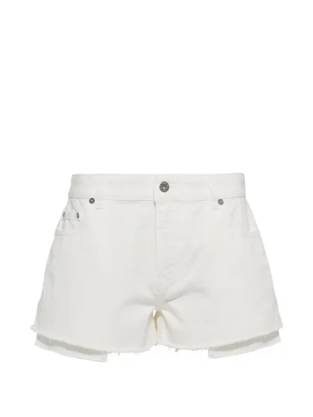Pantaloni scurți din denim Miu Miu alb