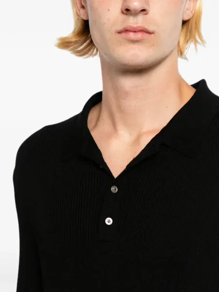 Πλεκτό μακρύς polo Team Wang Design μαύρο