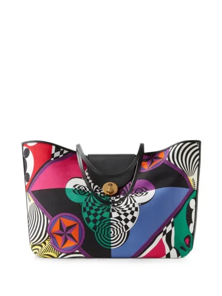 Geantă shopper Versace din canvas negru