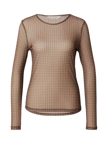 MSCH COPENHAGEN Tricou Janie Illenora maro / murdar alb