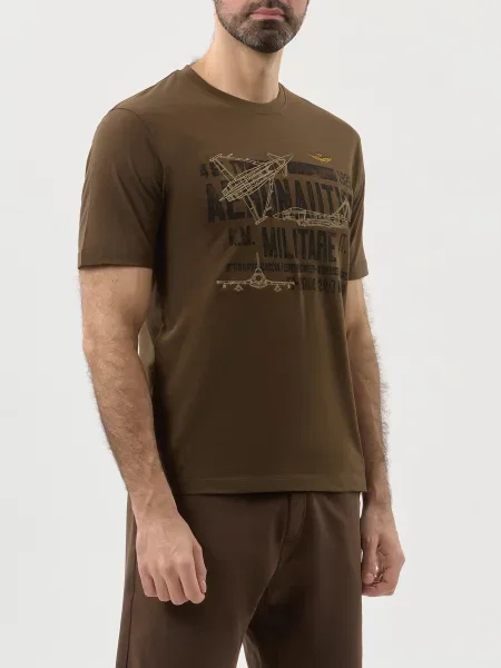 Футболка Aeronautica Militare коричнева