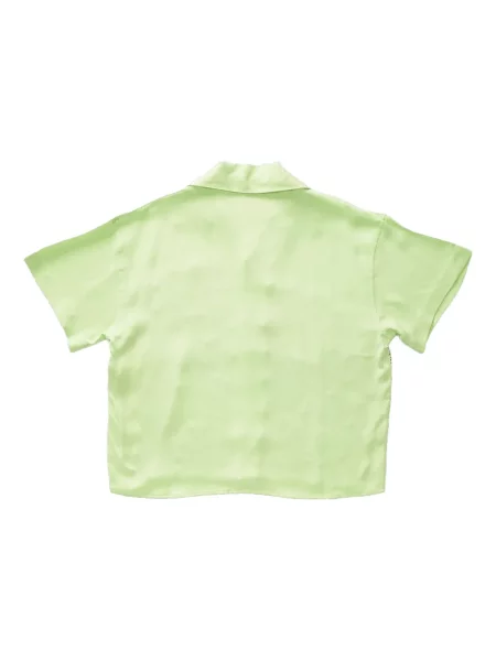 Cămașă Glass Cypress de mătase verde