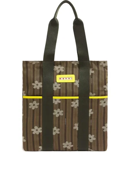 Torebka Marni w kwiatki brązowa